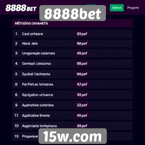 Métodos de pagamento disponíveis no 8888bet
